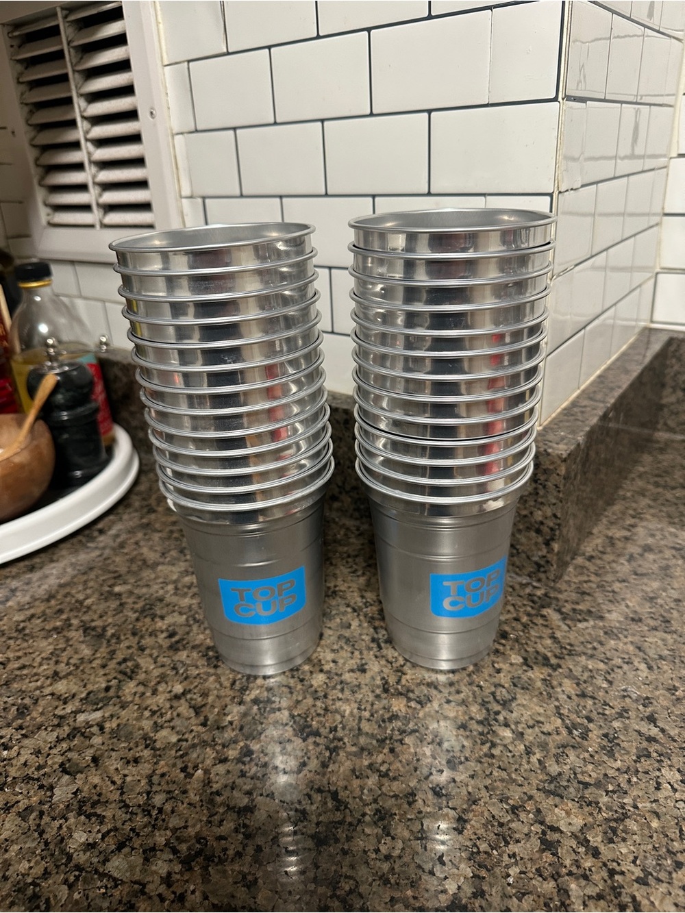 Silver Party Cups - Set of Metal Drink Cups